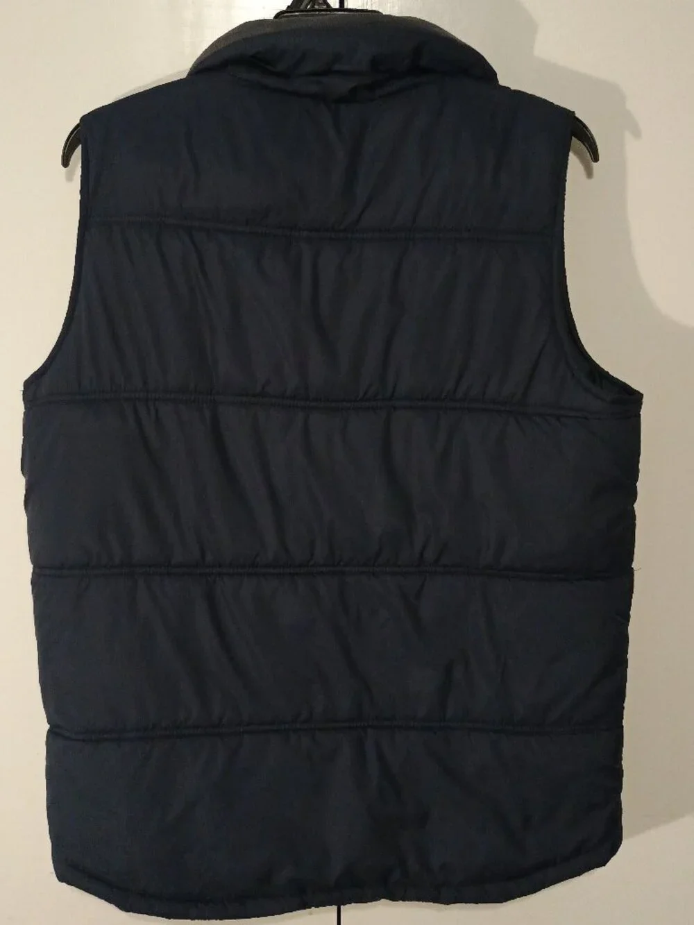 Wolsey Collection Men’s Navy Blue Quilted Puffer Vest Size L Full Zip Snap Front